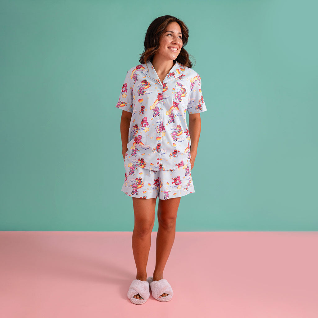 Care Bears™ Cheer Bear & Elmo Women's Twill Pajama Short Set