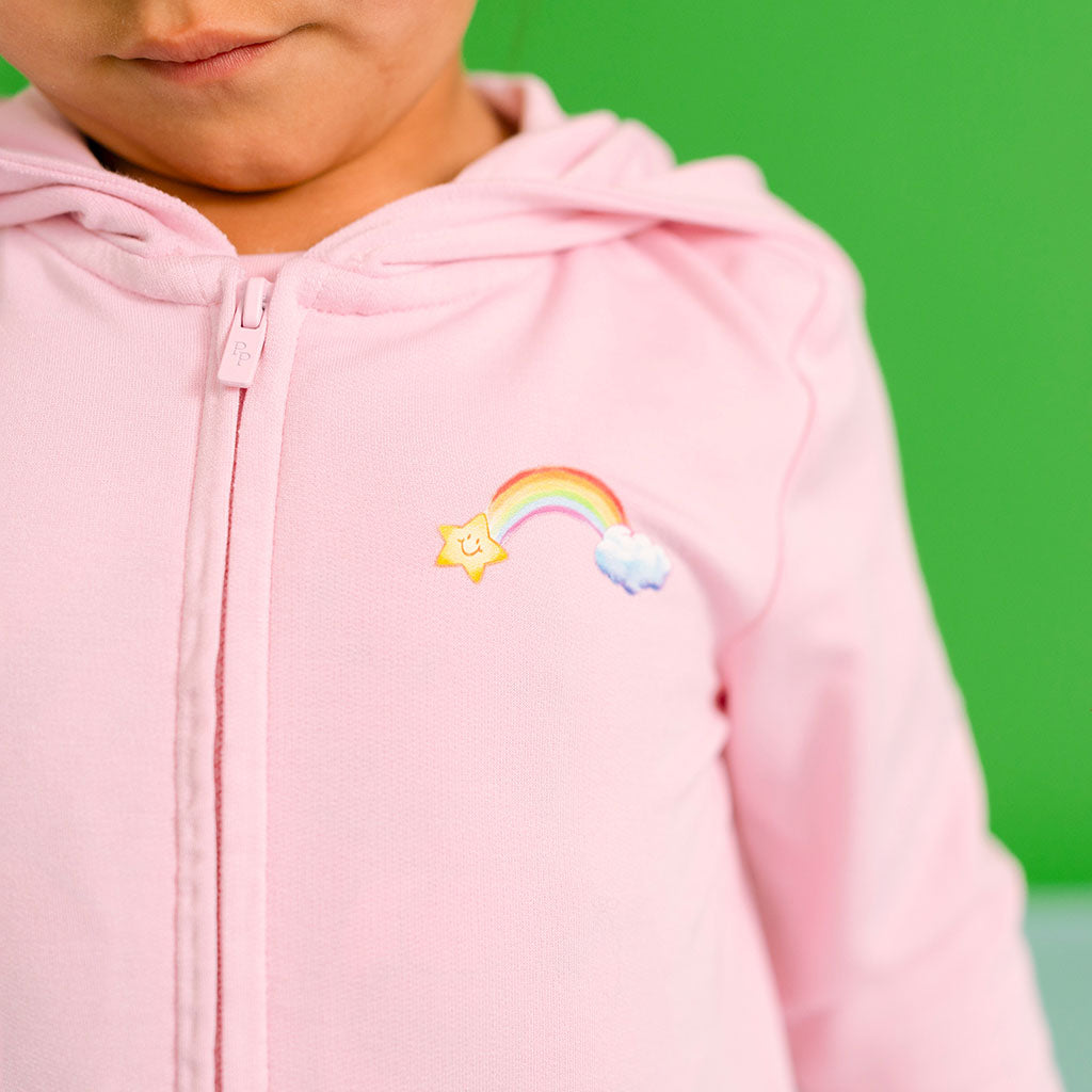 Care Bears™ Cheer Friends French Terry Ruffled Zippered Graphic Hoodie