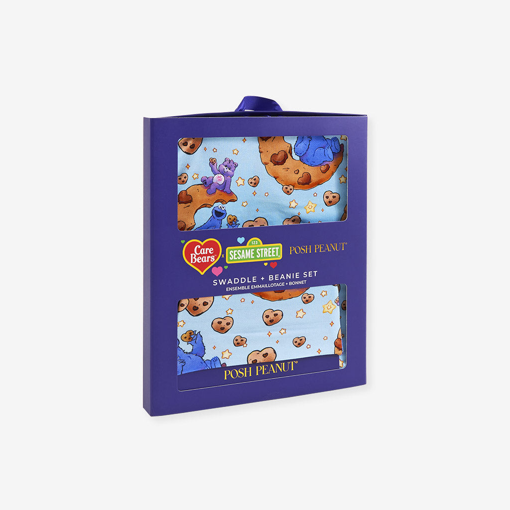 Care Bears™ Share Bear & Cookie Monster Swaddle Beanie Set