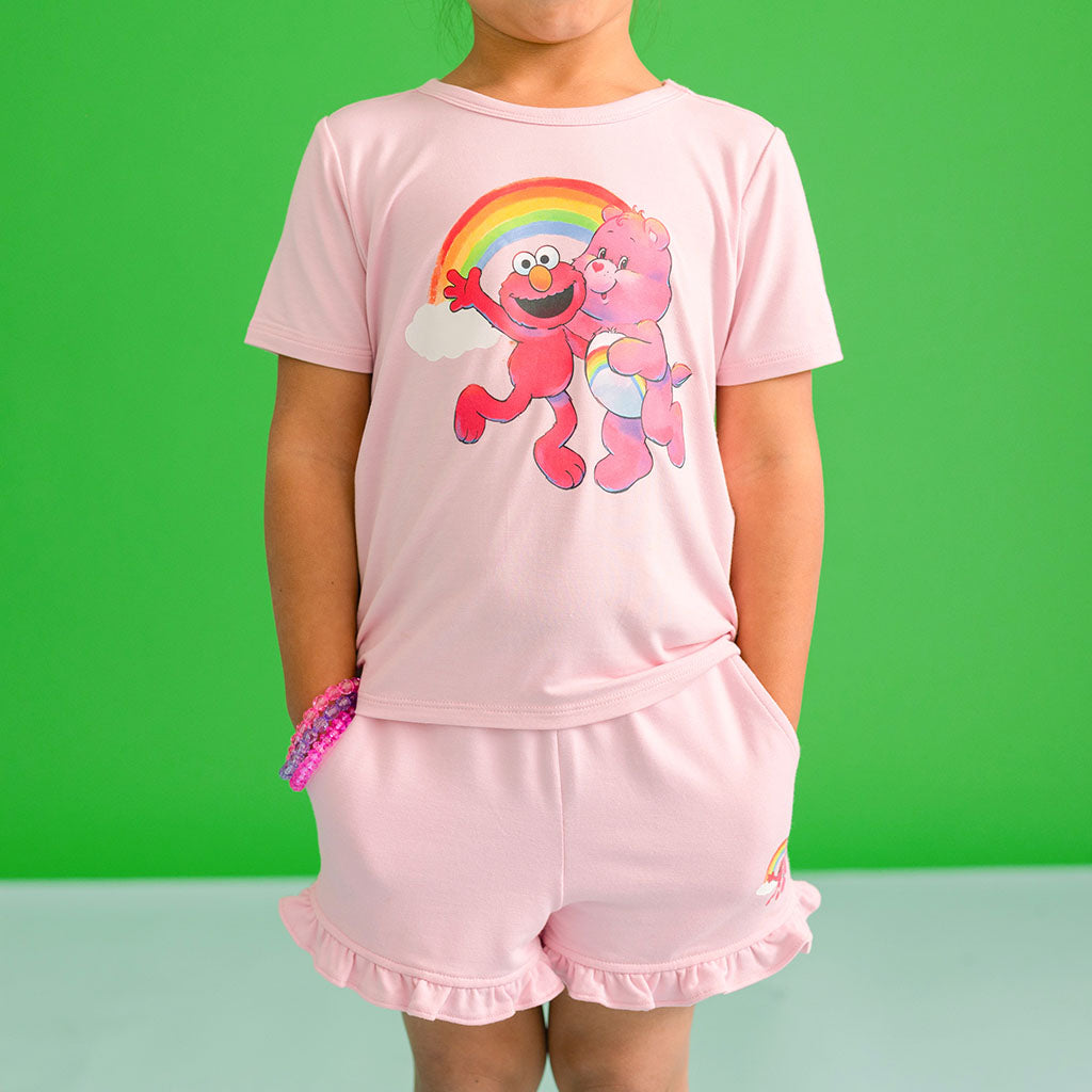 Care Bears™ Cheer Friends French Terry Graphic Ruffled Shorts