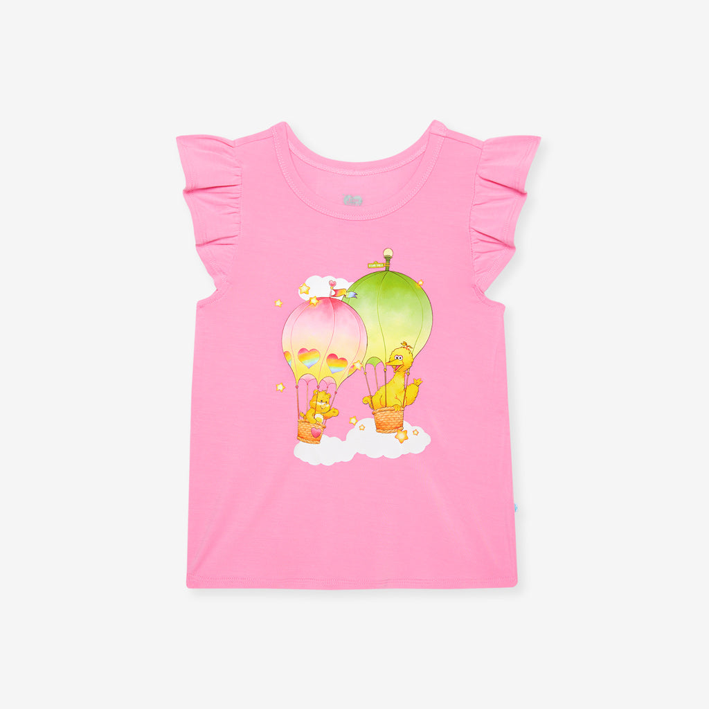 Care Bears™ Funshine Bear & Big Bird Ruffled Graphic Tee